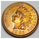 1901 Indian Head Penny Uncirculated Red