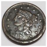 1854 Braided Hair Large Cent High Grade