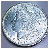 1891-CC Morgan Silver Dollar AU/BU