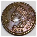1892 Indian Head Penny AU/BU