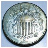 1866 Shield Nickel AU/BU