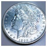 1892 Morgan Silver Dollar AU/BU Rare Date