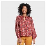 NEW (XL) Balloon Long Sleeve Tie-Front Blouse NEW (XL) Balloon Long Sleeve Tie-Front Blouse