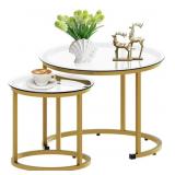 NEW-$87 aboxoo Gold Nesting Coffee Table Set of 2 NEW-$87 aboxoo Gold Nesting Coffee Table Set of 2