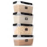 NEW $34 4 Pieces 4L Plastic Cereal Containers NEW $34 4 Pieces 4L Plastic Cereal Containers