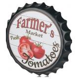 NEW Vintage Style Round Tomatoes Tin Metal Sign NEW Vintage Style Round Tomatoes Tin Metal Sign