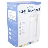 NEW $127 Ubbi Steel Diaper Pail, White NEW $127 Ubbi Steel Diaper Pail, White