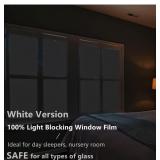 NEW-White Total Blackout Window Film Static Cling NEW-White Total Blackout Window Film Static Cling