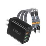 NEW 2 Pack 6'FT USB C Charger 35W NEW 2 Pack 6'FT USB C Charger 35W