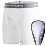 (SM) Men's COMPRESSION SHORTS/BUILT IN GROIN CUP (SM) Men's COMPRESSION SHORTS/BUILT IN GROIN CUP