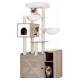 $170 Cat Tree with Litter Box Enclosure