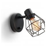 NEW $40 (12x16.5cm)  Black Wall Sconce