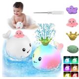 NEW Light Up Spray Whale Bath Toy