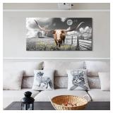 $100 Highland Cow Wall Art 24"X48"