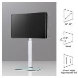 $96 TV Floor Stand with Tempered Glass Base