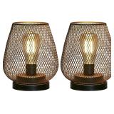 NEW $62 2PK LED Cordless Metal Cage Lanterns