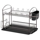$45 2 Tier Dish Drying Rack With Drain Tray