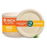 NEW $88 (9") 500-Pcs Paper Plate