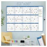 NEW $53 Dry Erase Wall Calendar 52"x36"