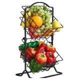 NEW-$36 2 Tier Black Metal Fruit Baskets
