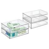 NEW $161 Plastic Stackable Storage Organizers 4Pcs