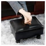 New $41 Leather Modern Seat Chair Footstool(Black)