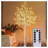 $105 6ft 160 LED Birch Tree With Remote