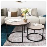 New $117 Round Nesting Coffee Table Set of 2