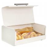 NEW-Cream White Metal Bread Box