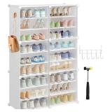 $59 9 Tier Shoe Storage Cabinet White