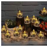 NEW (2x1.5") 12-Pcs Acrylic Flameless Candles