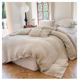 $154 100% Linen Duvet Cover Set 3pcs,King Size