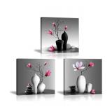 NEW $80 3-Pcs (20x20") Flower Wall Art