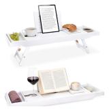 NEW-$68 Bed and Bath Tray - Wooden Rack