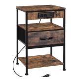 NEW $60 Nightstand with Charging Station
