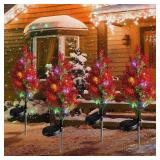 NEW 4PK Solar Christmas Trees Outdoor