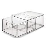 NEW $85 Home Edit Clear Stackable Storage (3pack)