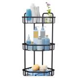 $56 3-Tier Corner Shower Caddy Black