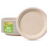 NEW $30 8.75" 2x50PK Compostable Paper Plates
