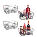 $36 LeleCAT Wire Baskets with Wooden Handles