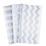 Silver White Tissue Paper Bulk 3 Style 60 Pcs