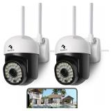NEW $80 2PK Outdoor Security Camera -Night Vision