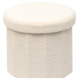 $47 Round Ottoman with Storage White 15"