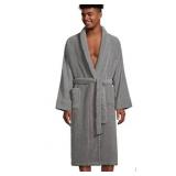 NEW $175 (S/M) Spa Robe Grey Terrycloth