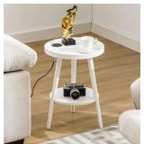 $56 Round End Table with Charging Station