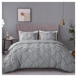 $50---3 Pcs Duvet Cover Set(King Grey)