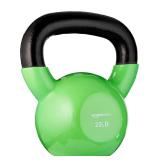 NEW $49 25Lb Vinyl Coated Cast Iron Kettlebell