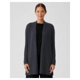 NEW $278 L Merino High Collar Cardigan Blue