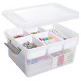 NEW $90 4PK (17QT) Plastic Storage Boxs