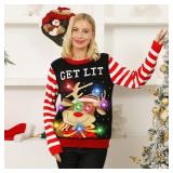 NEW $50 (M) Light Up Ugly Xmas Sweater